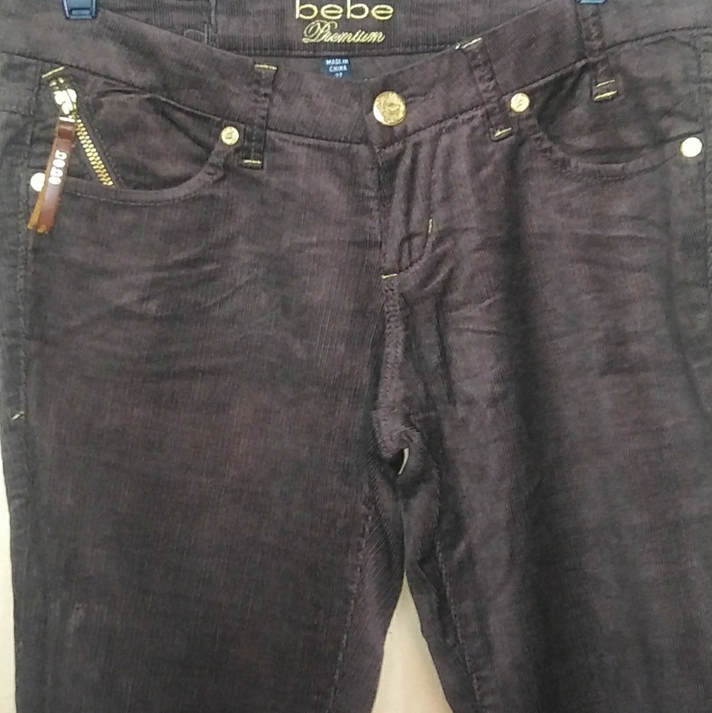 new premium low rise bebe corduroy skinny slacks